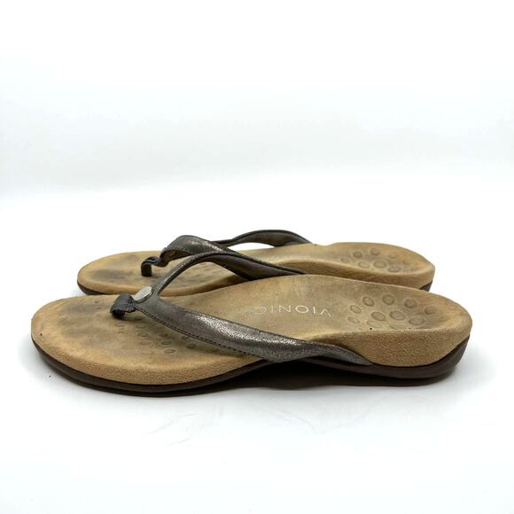 Vionic Metallic Thong Sandal Women's 8 US - Picture 3 of 8